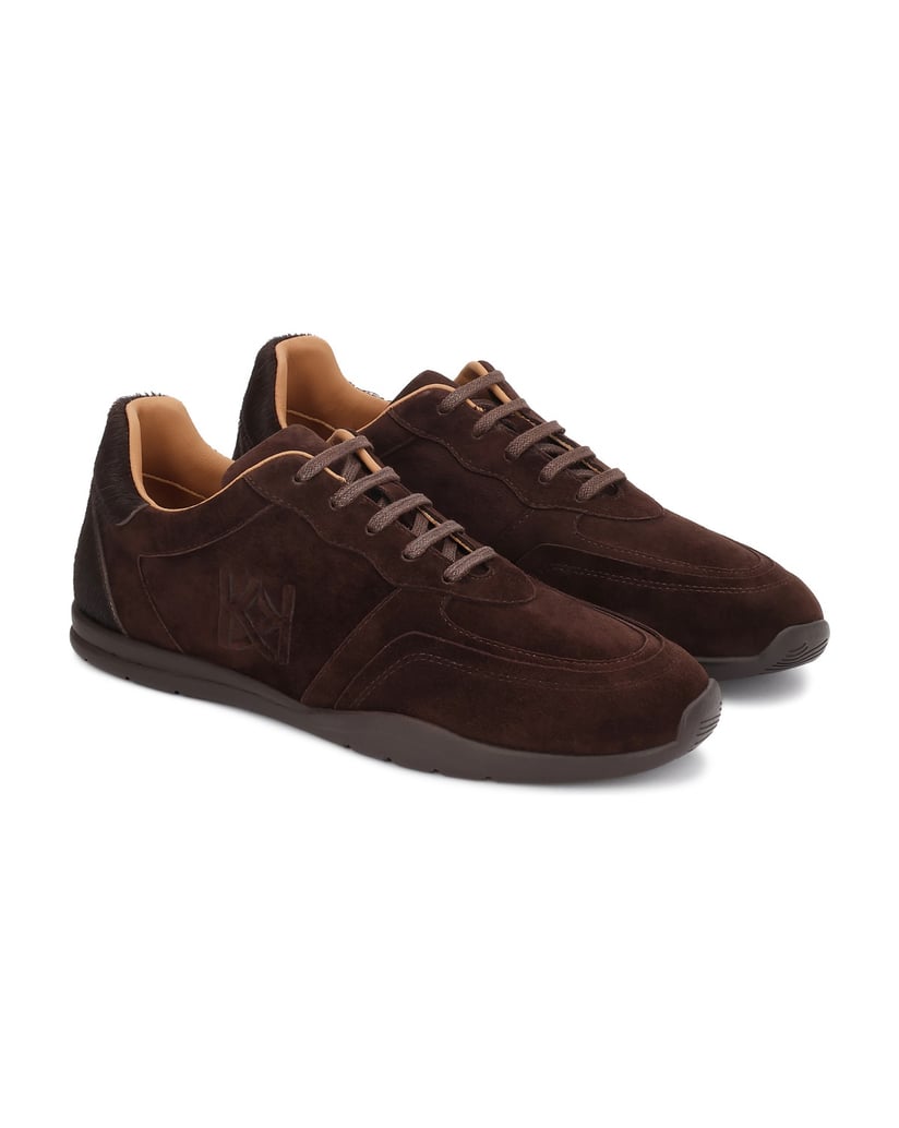 Kazar-Suede-sneakers-with-a-hair-on-leather-insert-tmavá-hnedá