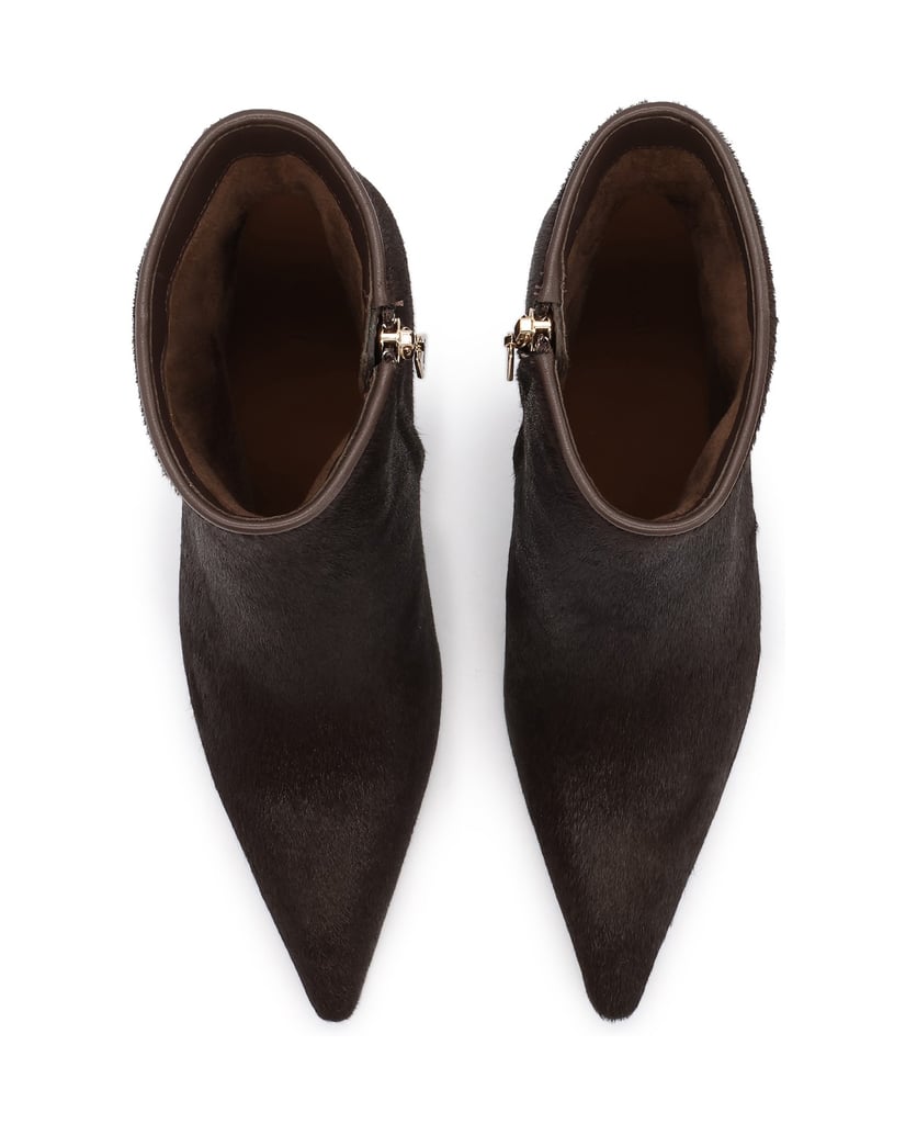 Kazar-Brown-hair-on-leather-booties-tmavá-hnedá
