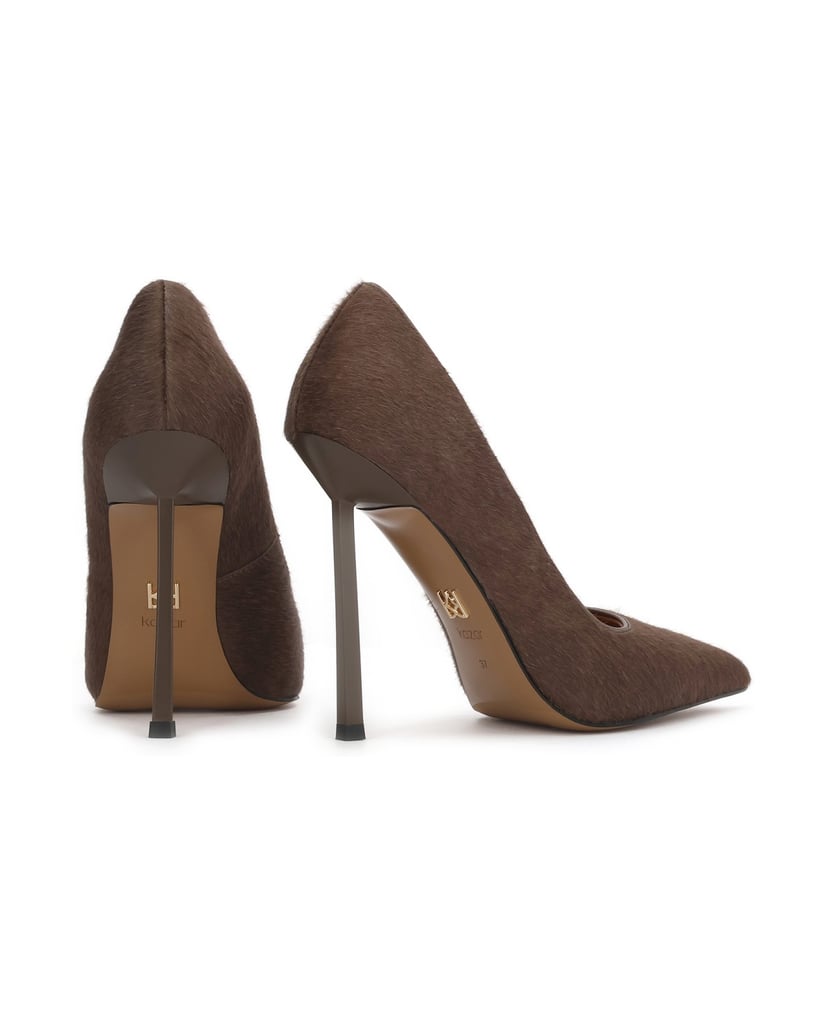 Kazar-Elegant-high-heel-pumps-in-leather-with-natural-hair-finish-hnedá