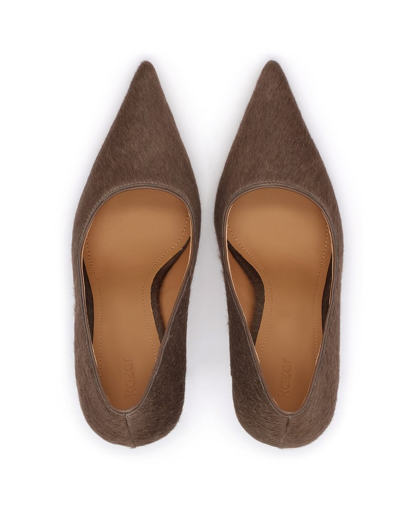 Kazar-Elegant-high-heel-pumps-in-leather-with-natural-hair-finish-hnedá