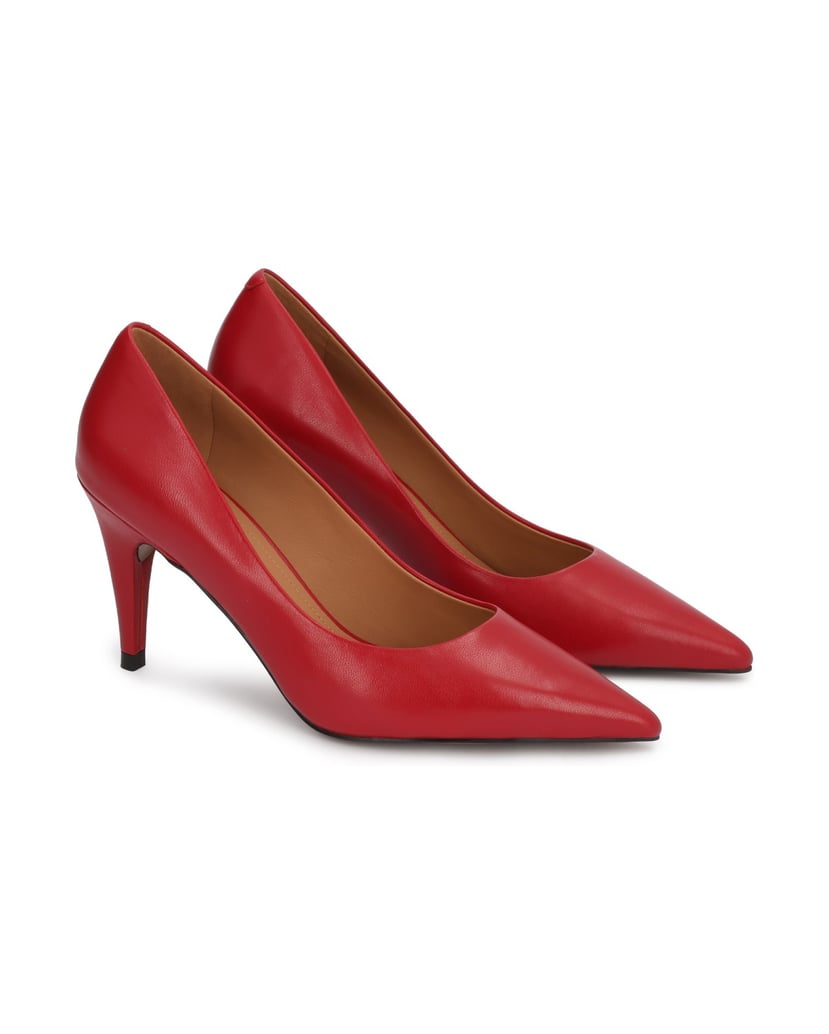 Kazar-Red-leather-pumps-with-a-slender-heel-červená