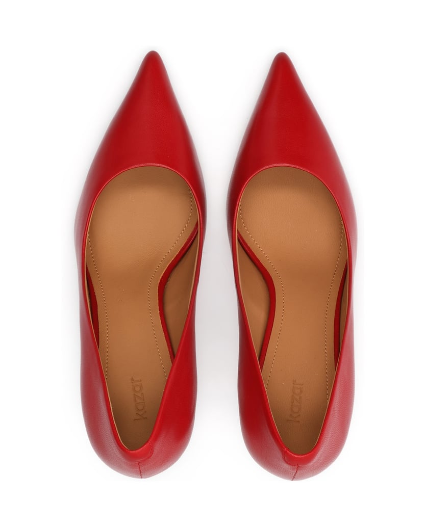 Kazar-Red-leather-pumps-with-a-slender-heel-červená