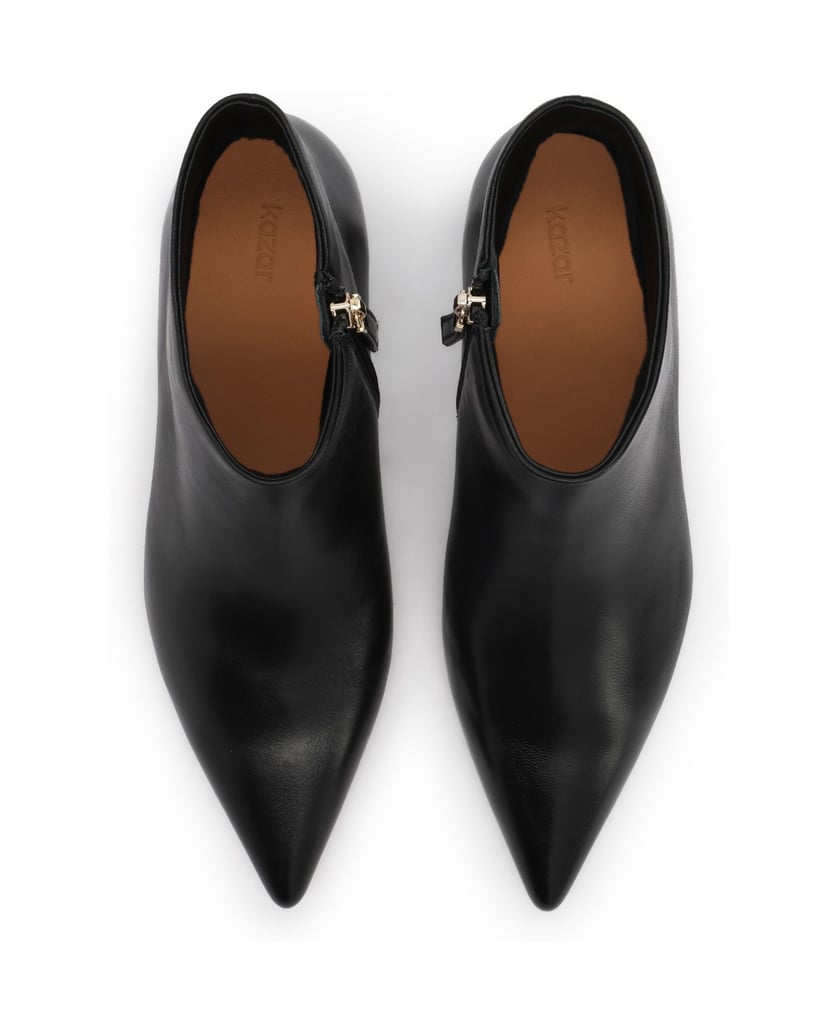 Kazar-Black-low-heeled-booties-čierna