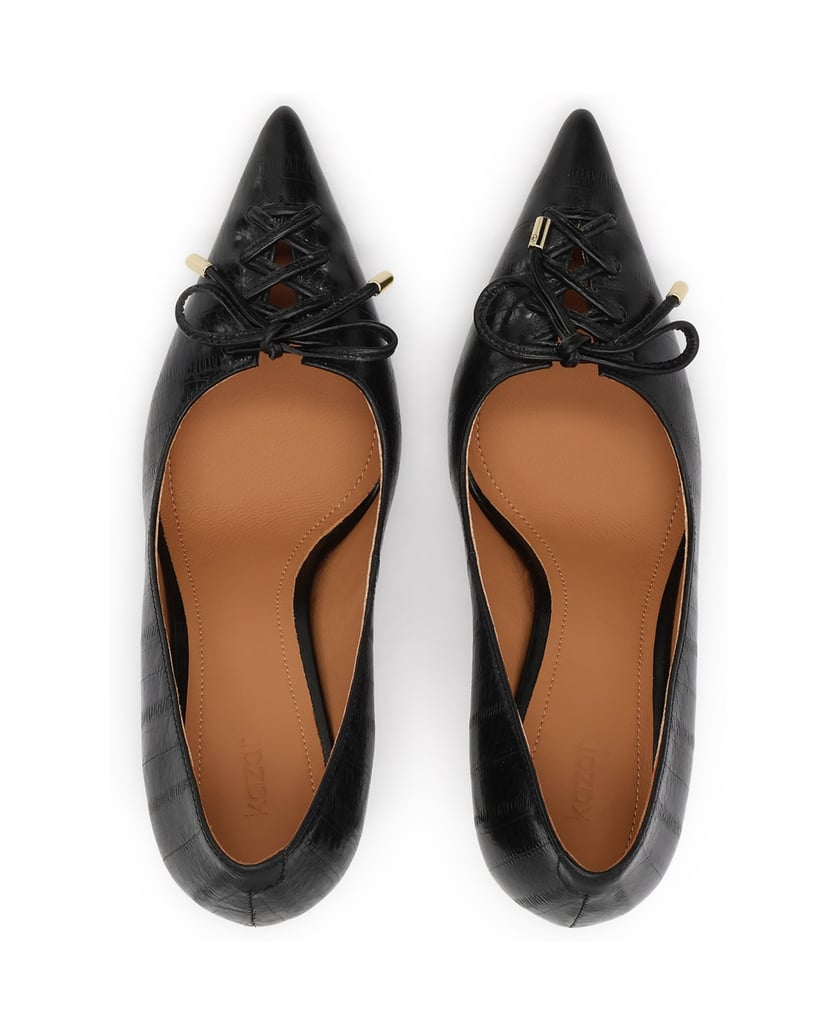 Kazar-Black-pumps-in-embossed-leather-with-a-fine-lace-up-nose-piece-čierna