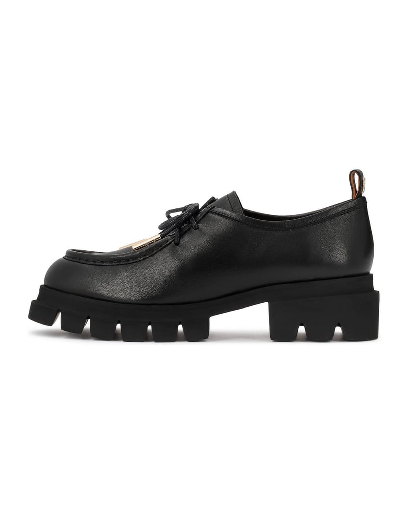 Kazar-Women's-lace-up-shoes-with-moccasin-stitching-čierna