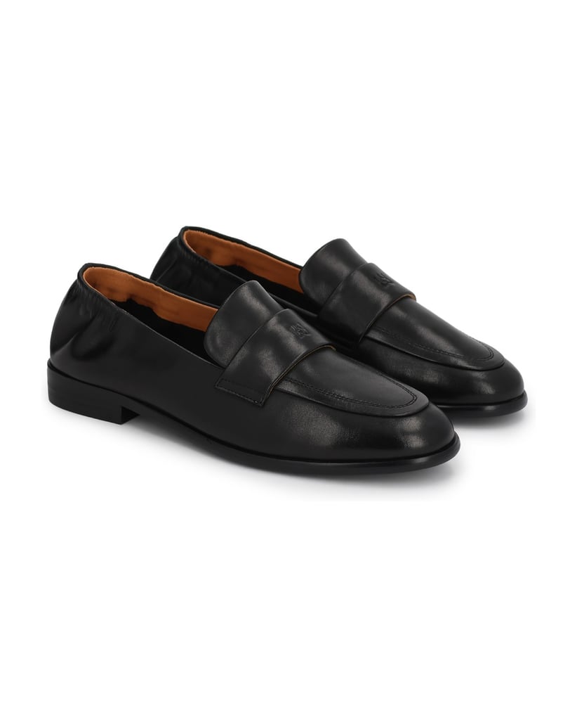 Kazar-Halbschuhe-aus-Leder-zum-Schieben-mit-elastischem-Gummi-an-der-Fersenkappe-schwarz