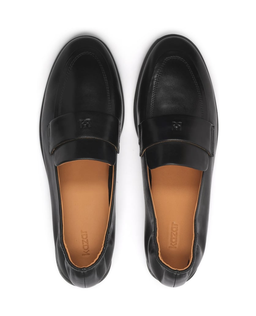 Kazar-Halbschuhe-aus-Leder-zum-Schieben-mit-elastischem-Gummi-an-der-Fersenkappe-schwarz
