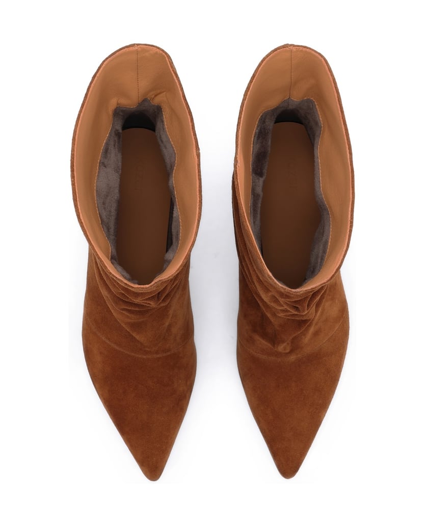 Kazar-Brown-booties-with-crinkled-upper-hnedá