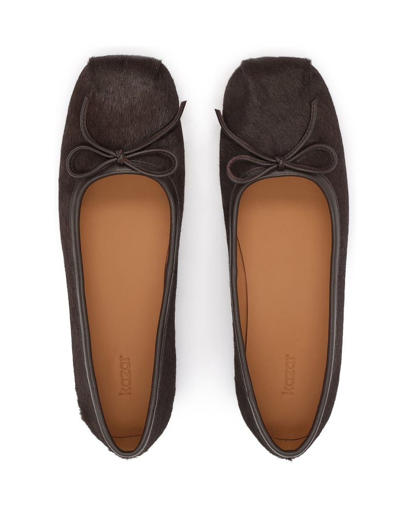 Kazar-Dark-brown-ballerinas-in-leather-with-natural-hair-finish-tmavá-hnedá