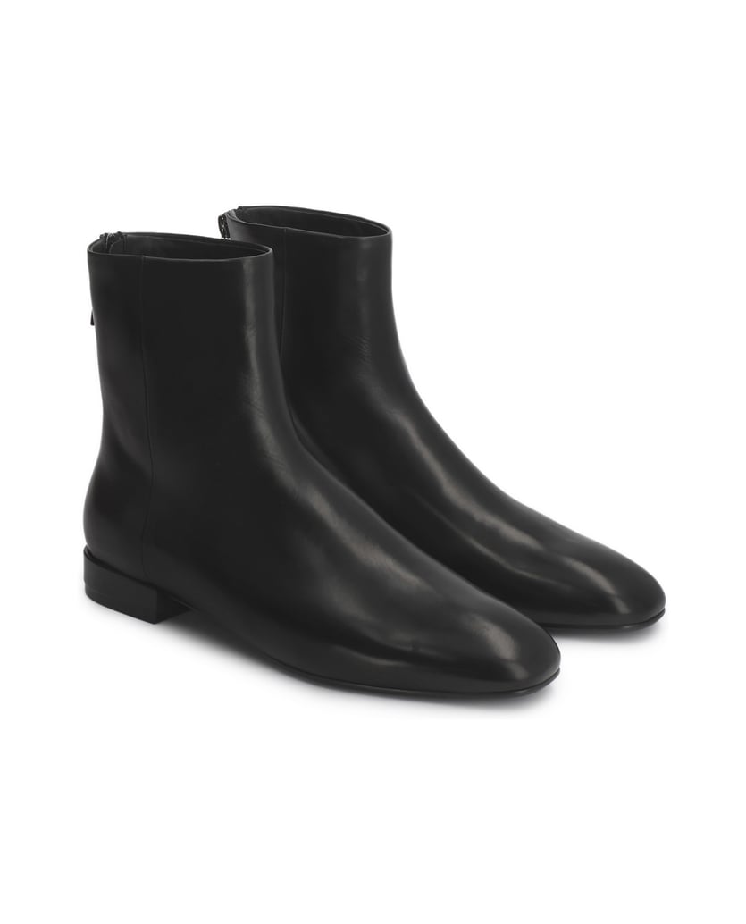Kazar-Minimalist-Genuine-leather-booties-with-zipper-at-back-čierna
