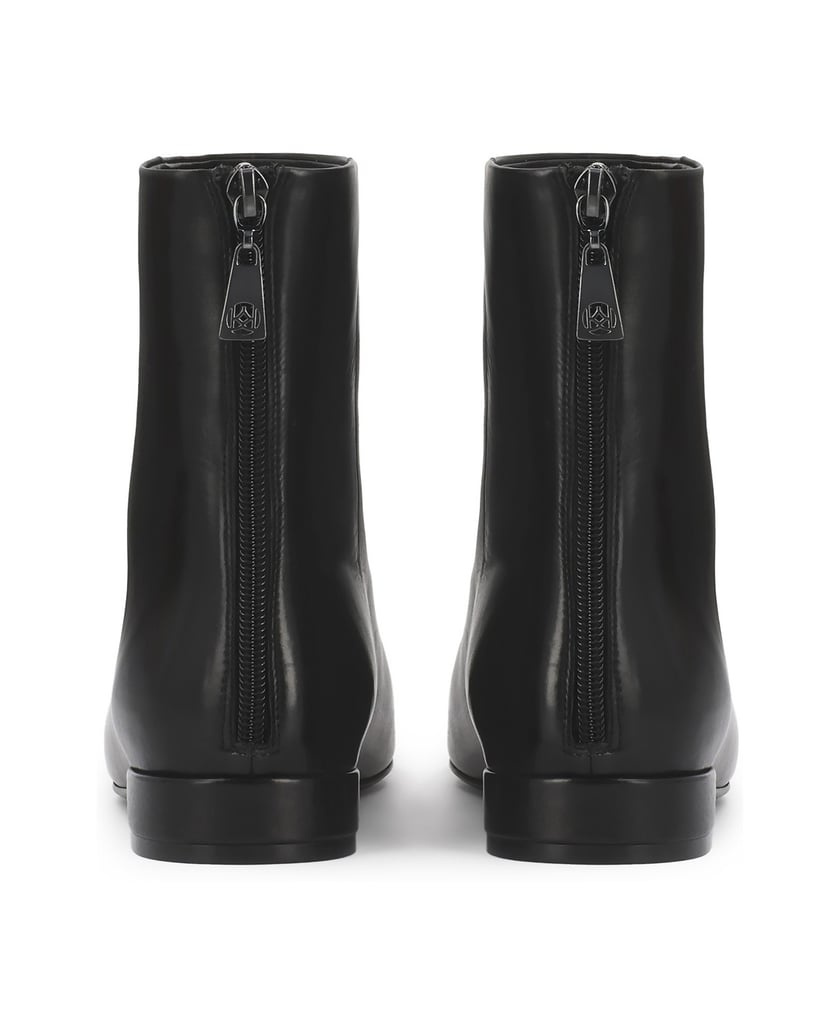 Kazar-Minimalist-Genuine-leather-booties-with-zipper-at-back-čierna