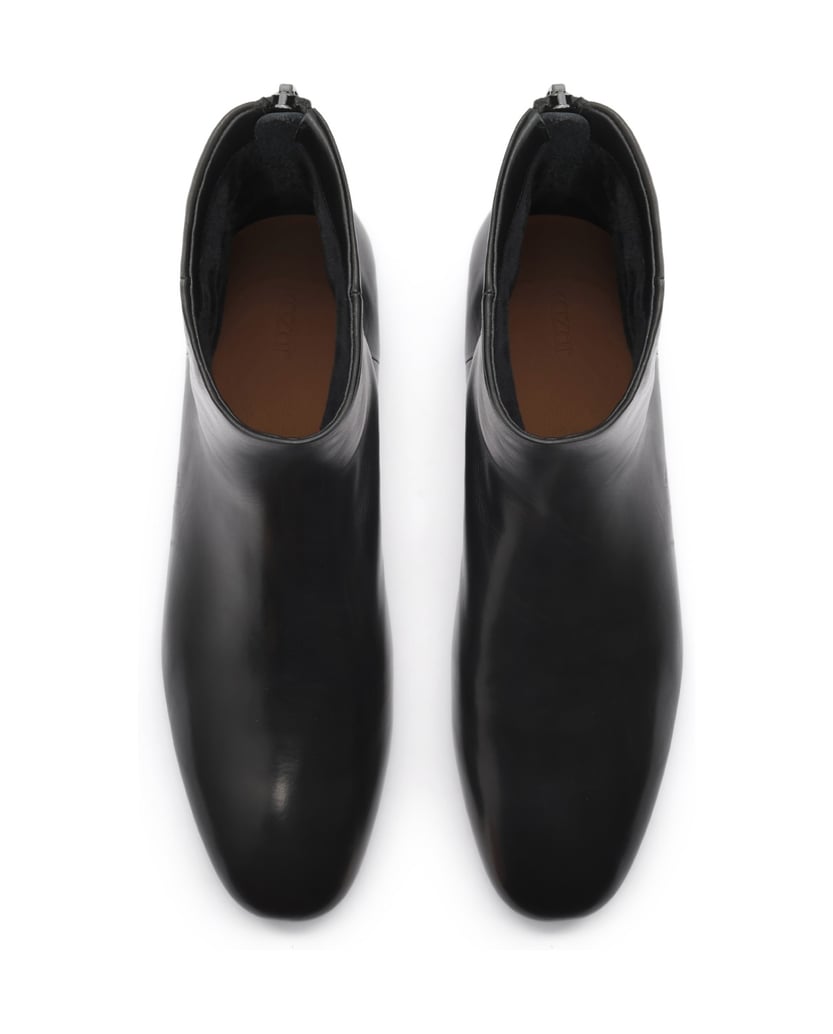 Kazar-Minimalist-Genuine-leather-booties-with-zipper-at-back-čierna