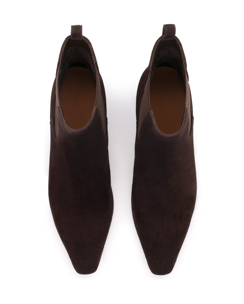 Kazar-Suede-booties-with-elongated-nose-tmavá-hnedá