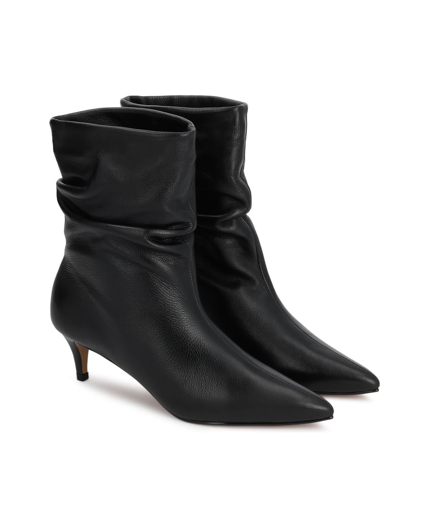 Kazar-Black-leather-booties-with-crinkled-upper-čierna