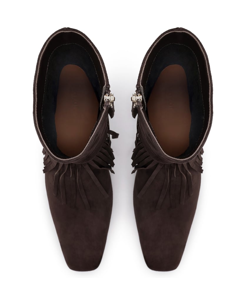 Kazar-Suede-booties-with-long-tassels-tmavá-hnedá