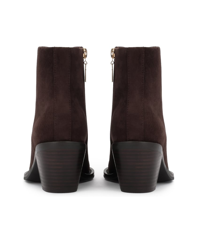 Kazar-Elegant-Suede-Booties-with-Wide-Heels-tmavá-hnedá