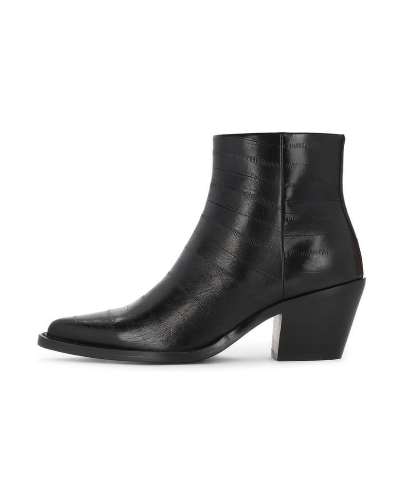 Kazar-Black-embossed-leather-booties-čierna