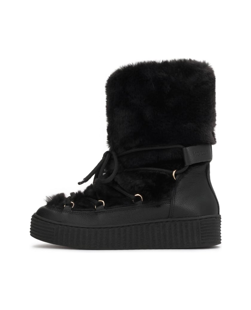 Kazar-Black-women's-snow-boots-with-platform-černá