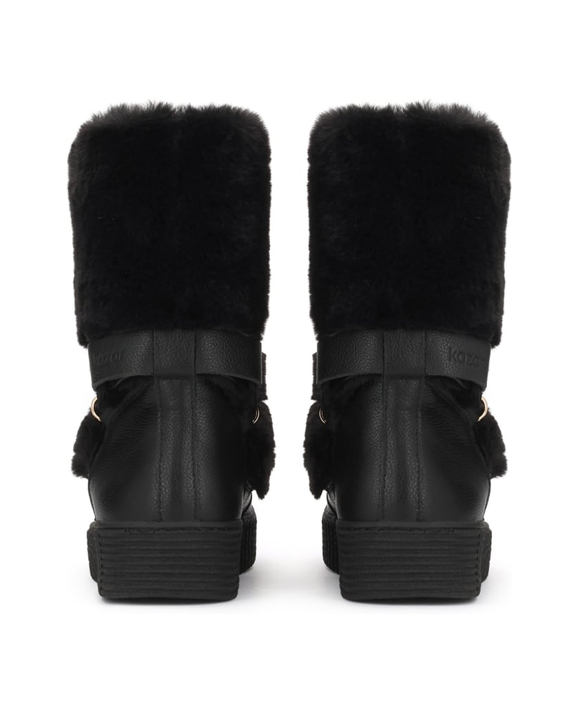 Kazar-Black-women's-snow-boots-with-platform-černá