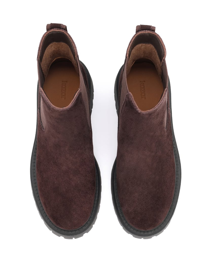 Kazar-Brown-Chelsea-booties-on-a-thick-treaded-sole-tmavá-hnedá