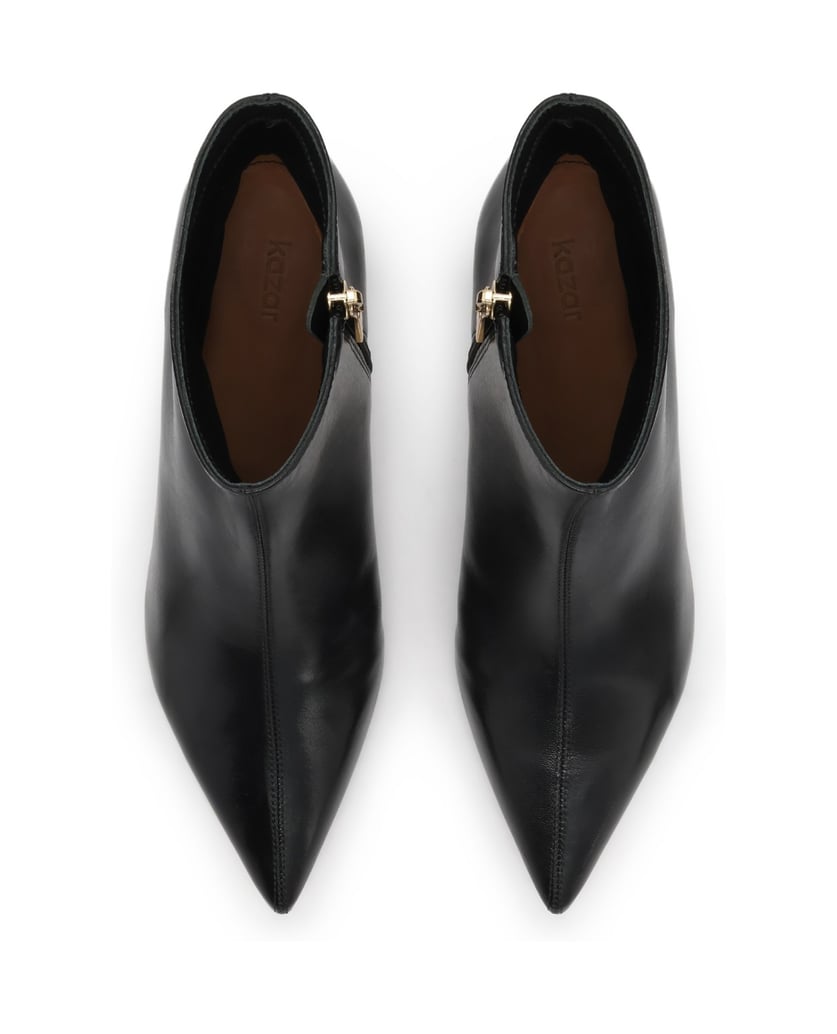 Kazar-Black-leather-stiletto-heeled-booties-with-slim-nose-černá