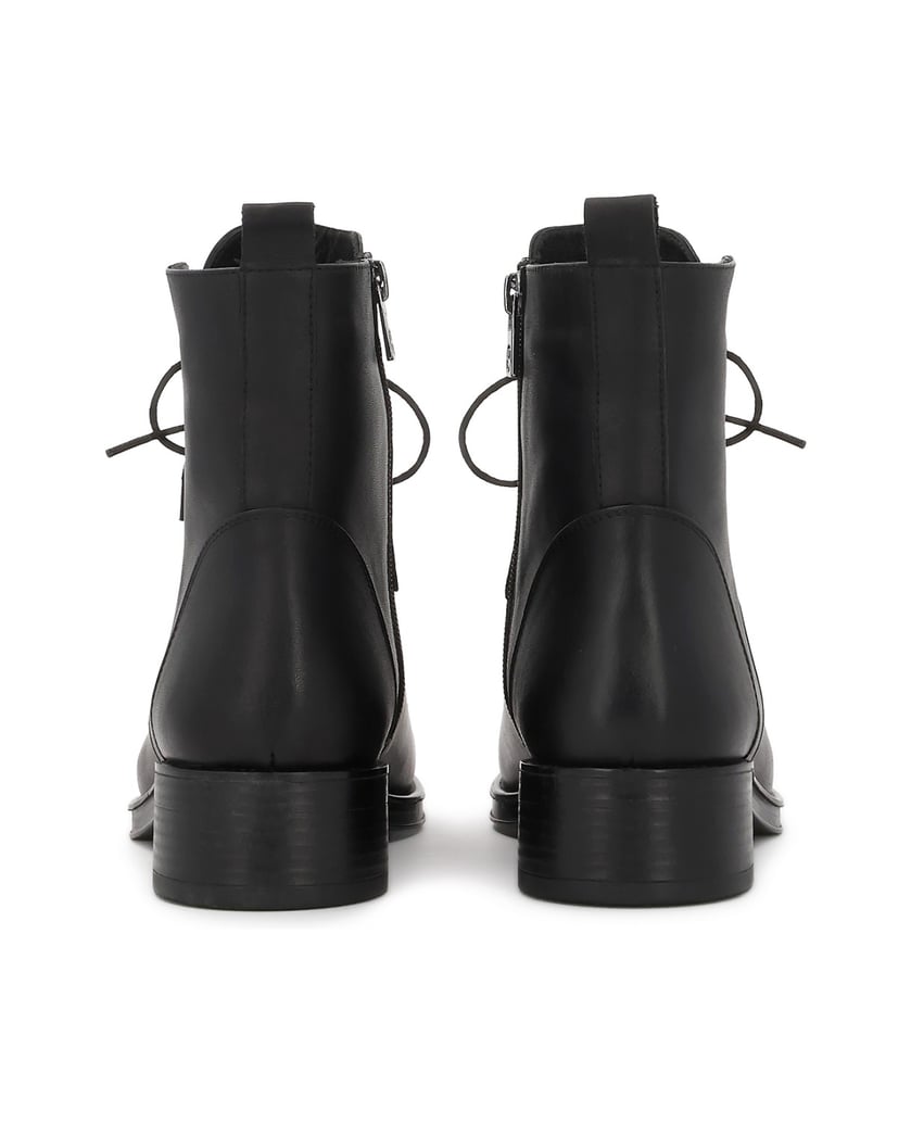Kazar-Black-women's-genuine-leather-Flat-Ankle-Boots-with-low-heel-čierna