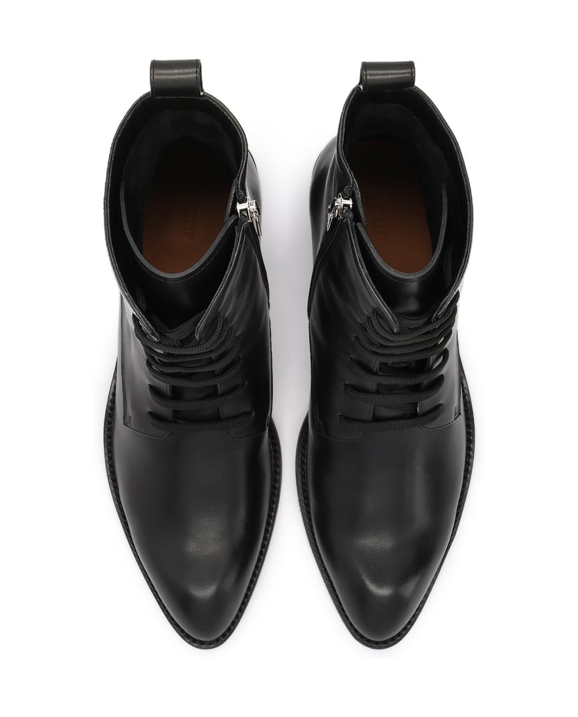 Kazar-Flat-Ankle-Boots-leather-boots-with-contoured-toe-box-čierna
