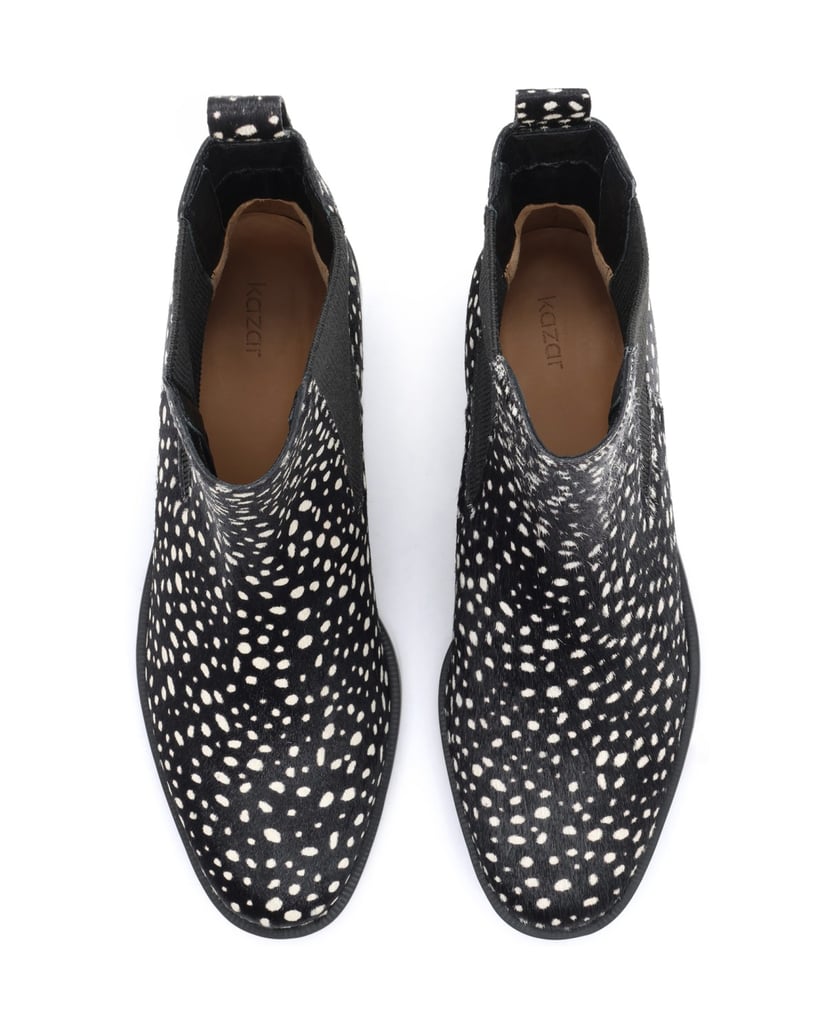 Kazar-Black-Chelsea-boots-with-white-polka-dot-hair-on-leather-panels-čierna