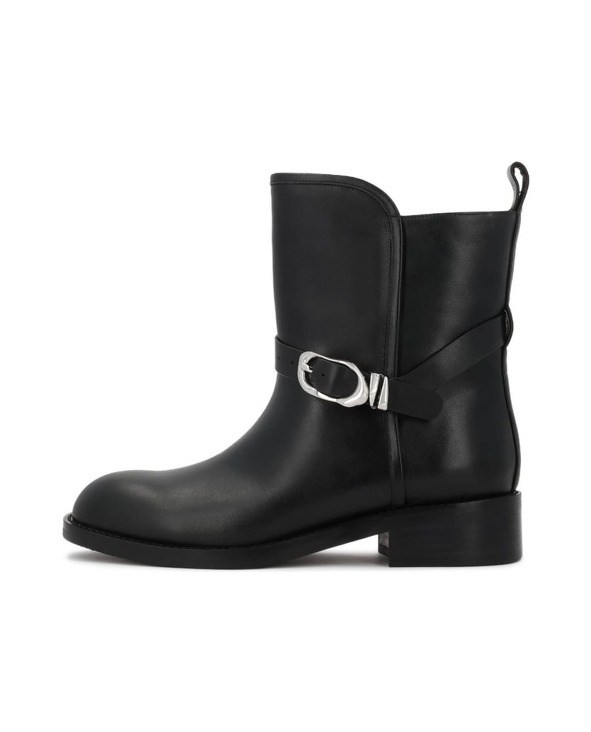 Kazar-Black-genuine-leather-booties-on-a-flat-sole-čierna