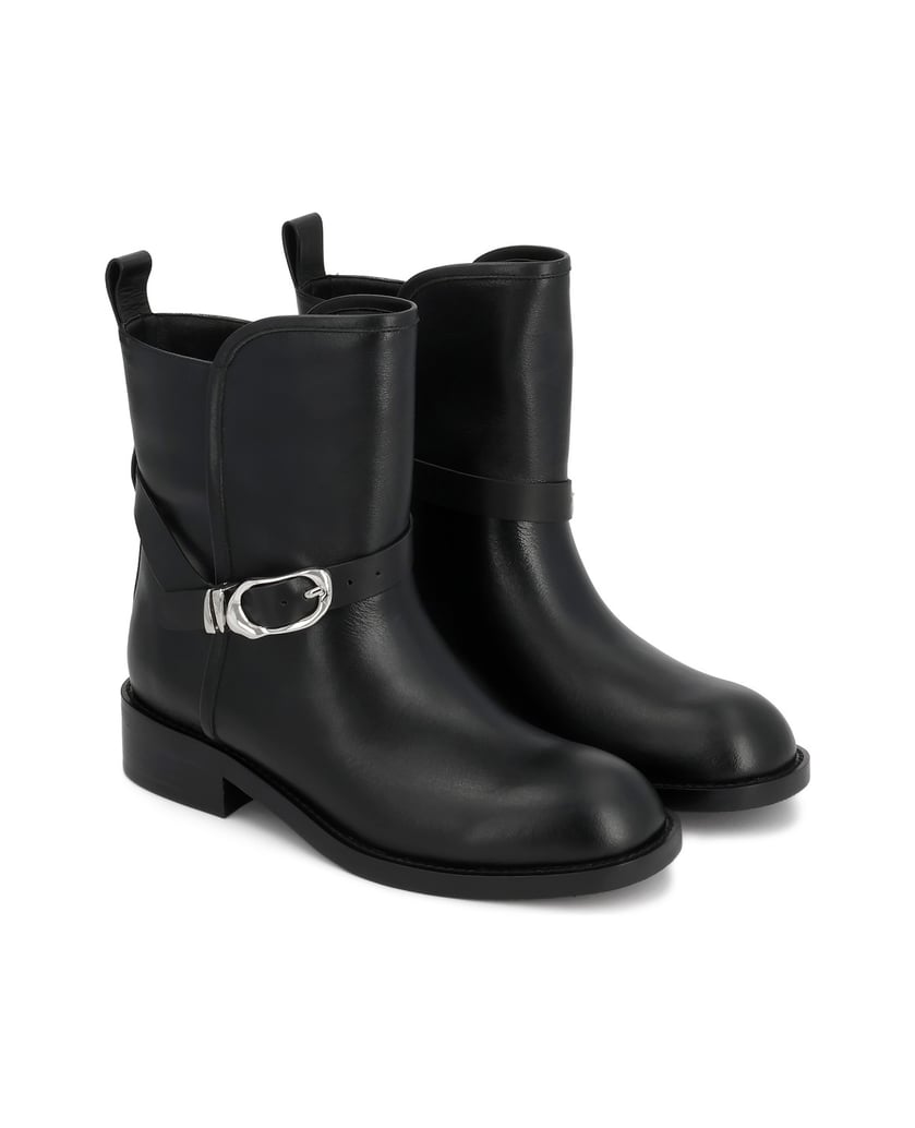 Kazar-Black-genuine-leather-booties-on-a-flat-sole-čierna