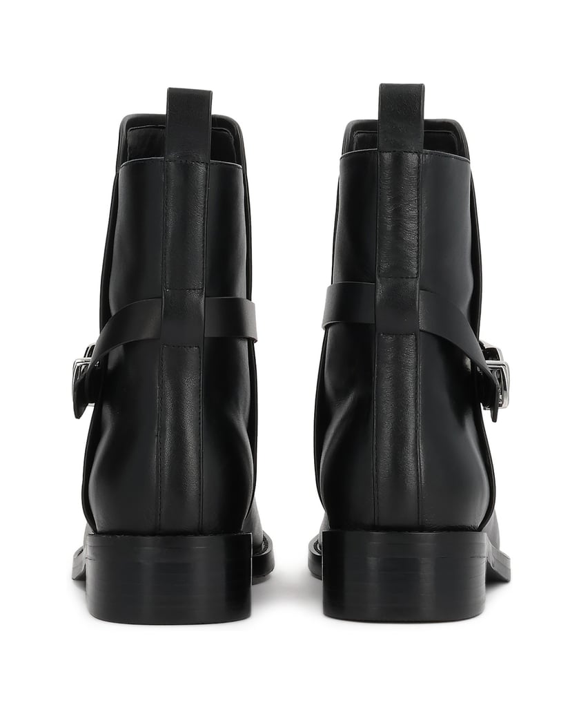 Kazar-Black-genuine-leather-booties-on-a-flat-sole-čierna