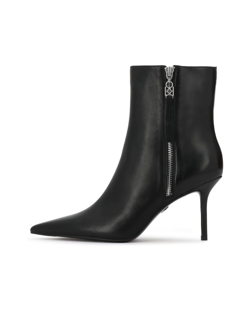 Kazar-Black-leather-booties-with-external-zipper-čierna