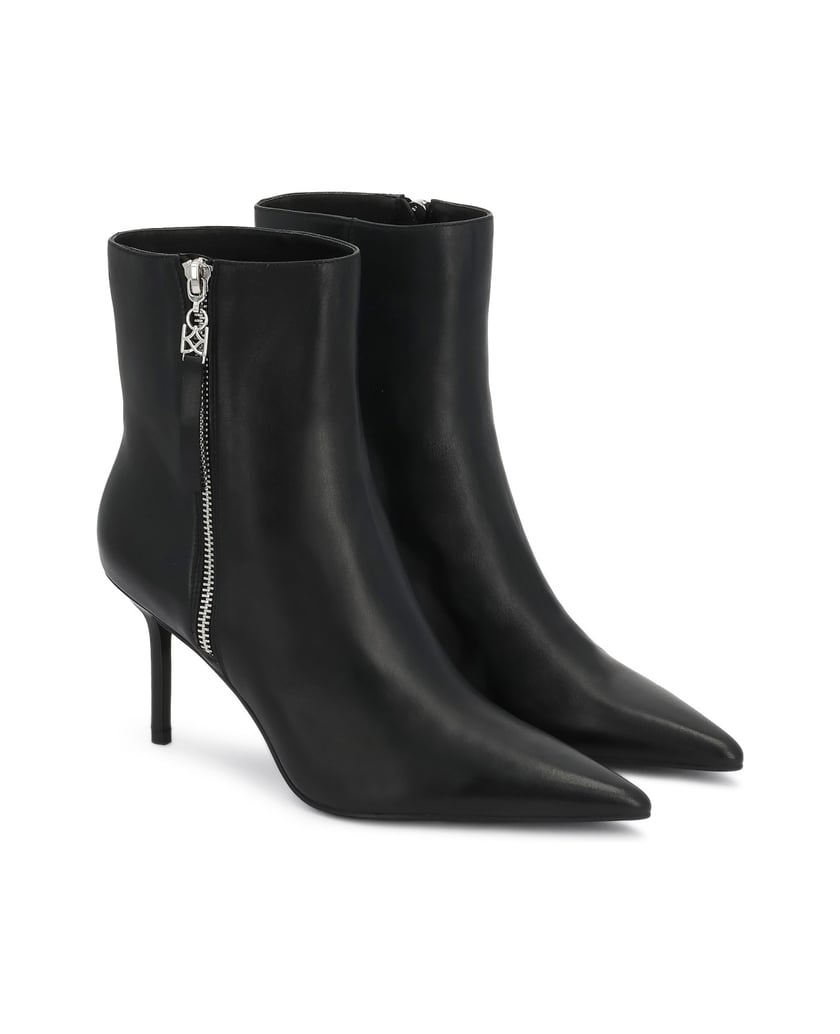 Kazar-Black-leather-booties-with-external-zipper-čierna