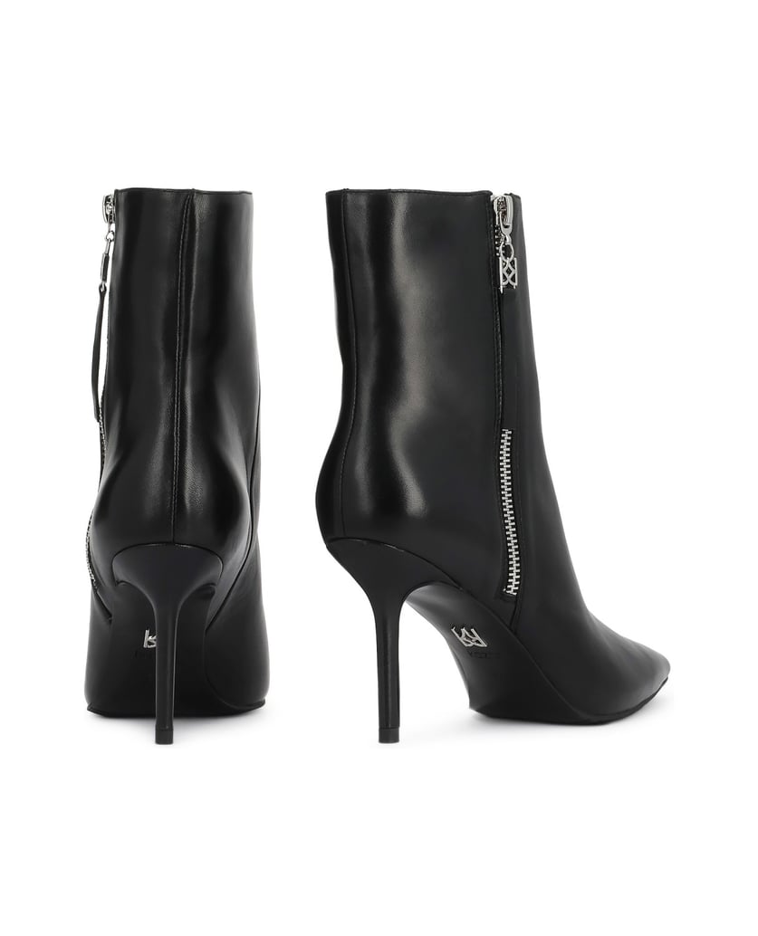 Kazar-Black-leather-booties-with-external-zipper-čierna