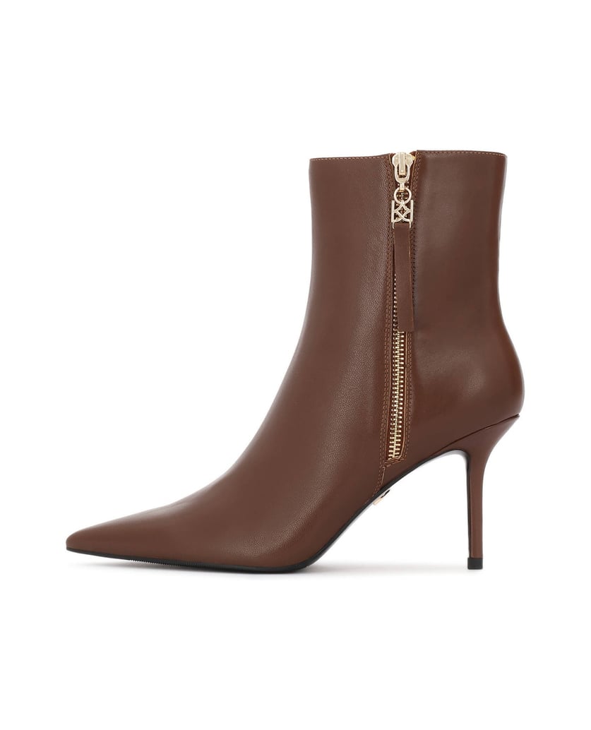 Kazar-Brown-stiletto-heeled-booties-with-a-pointed-toe-hnedá