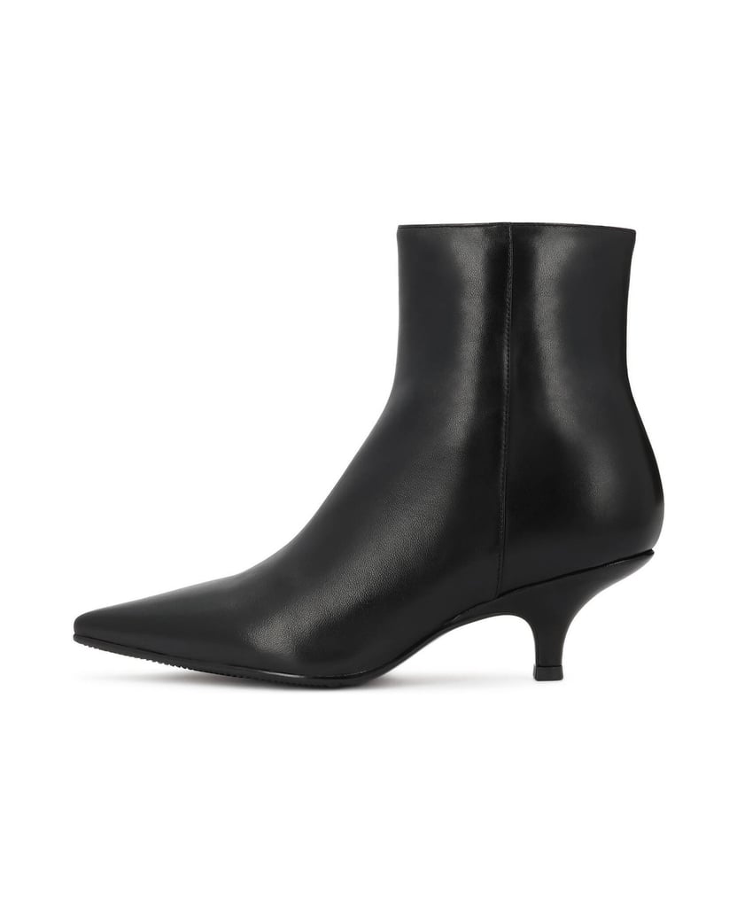 Kazar-Black-kitten-heel-booties-in-genuine-leather-černá