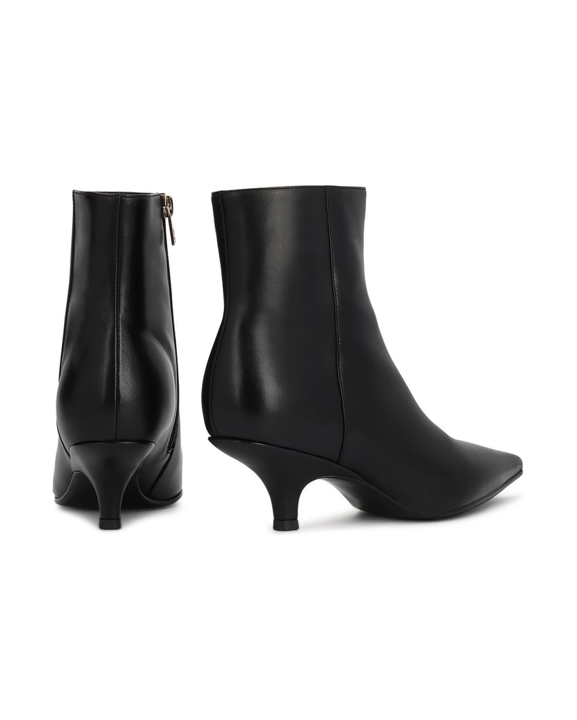 Kazar-Black-kitten-heel-booties-in-genuine-leather-černá