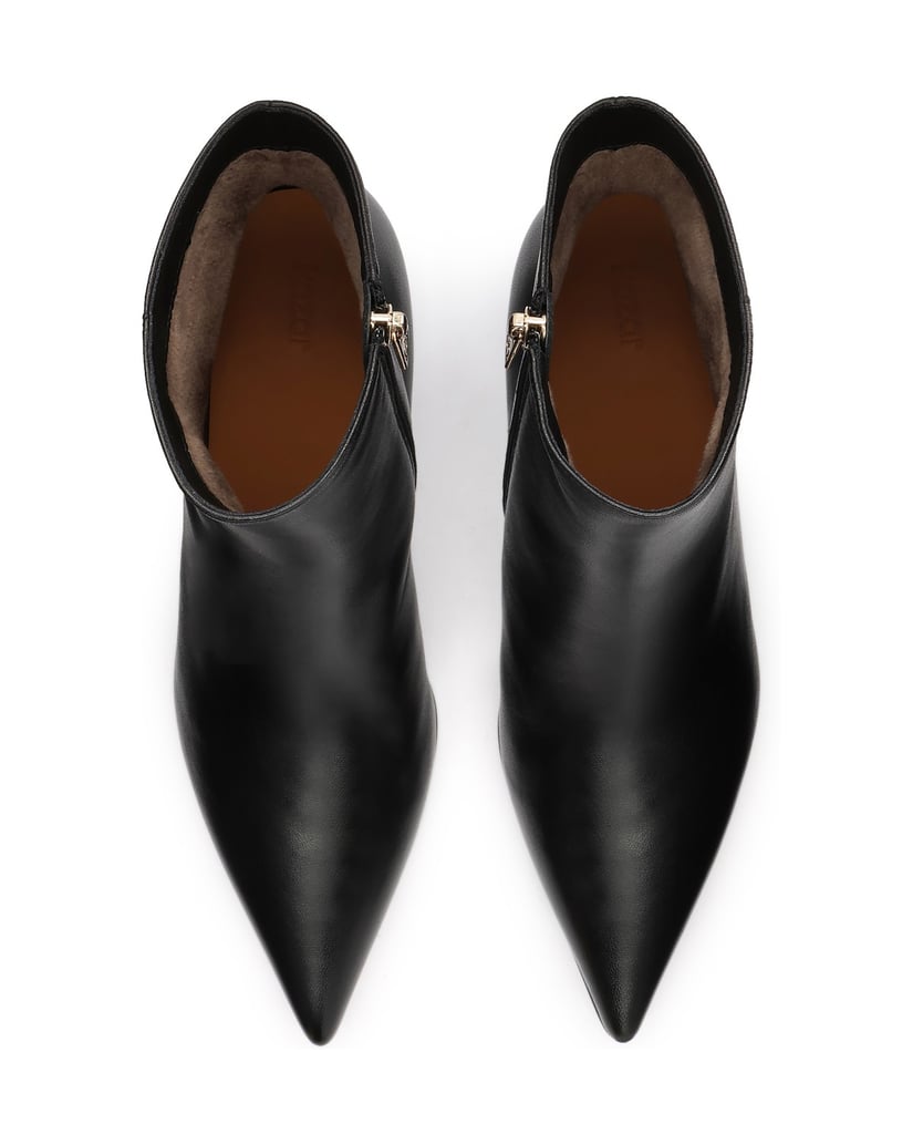 Kazar-Black-kitten-heel-booties-in-genuine-leather-černá