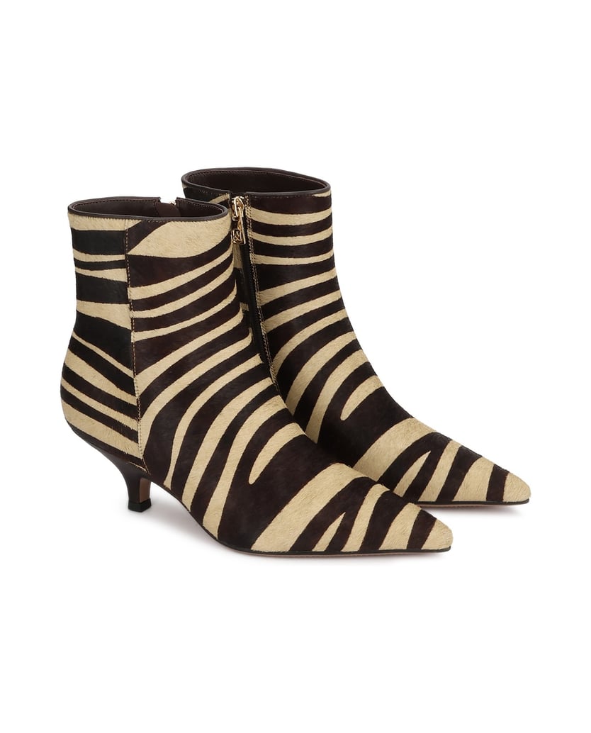 Kazar-Avant-garde-zebra-pattern-booties-hnedá