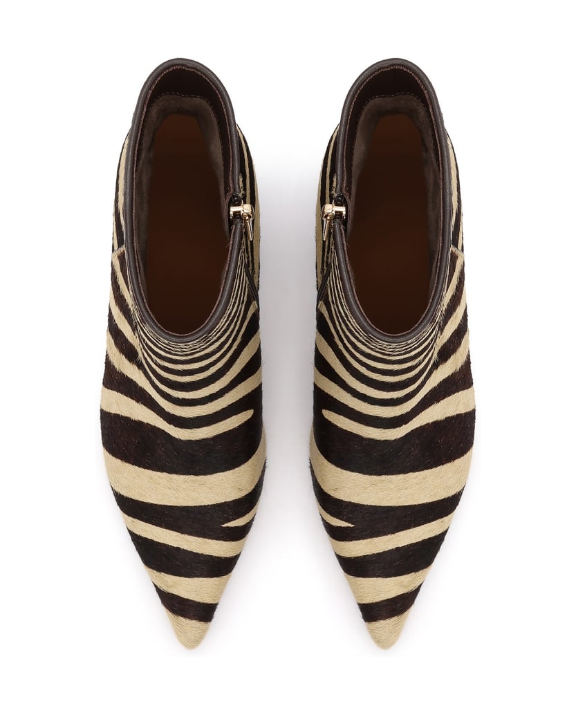 Kazar-Avant-garde-zebra-pattern-booties-hnedá