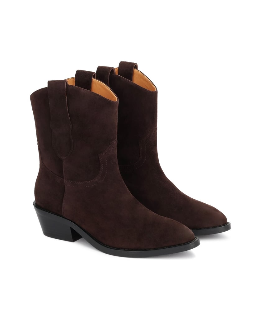 Kazar-Suede-cowboy-boots-in-dark-brown-with-a-cropped-heel-tmavá-hnedá