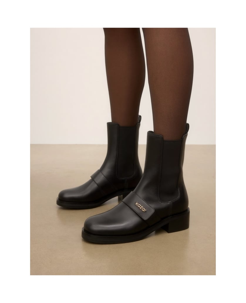 Kazar-Chelsea-Stiefeletten-aus-Leder-mit-Logogürteln-schwarz