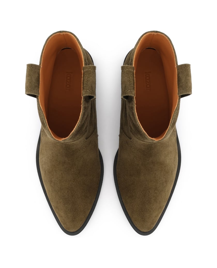 Kazar-Suede-cowboy-booties-in-a-shade-of-green-zelená