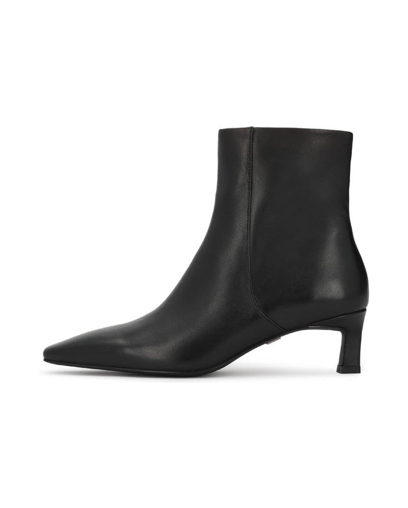 Kazar-Black-leather-booties-with-zipper-on-low-heel-čierna