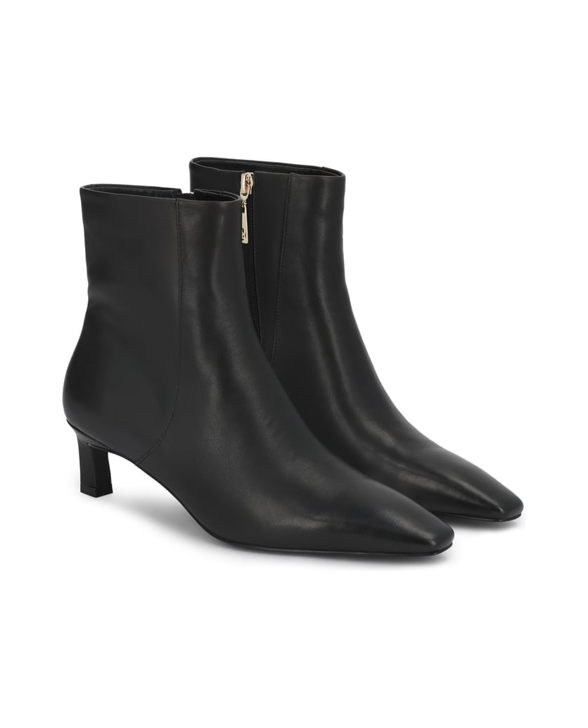 Kazar-Black-leather-booties-with-zipper-on-low-heel-čierna