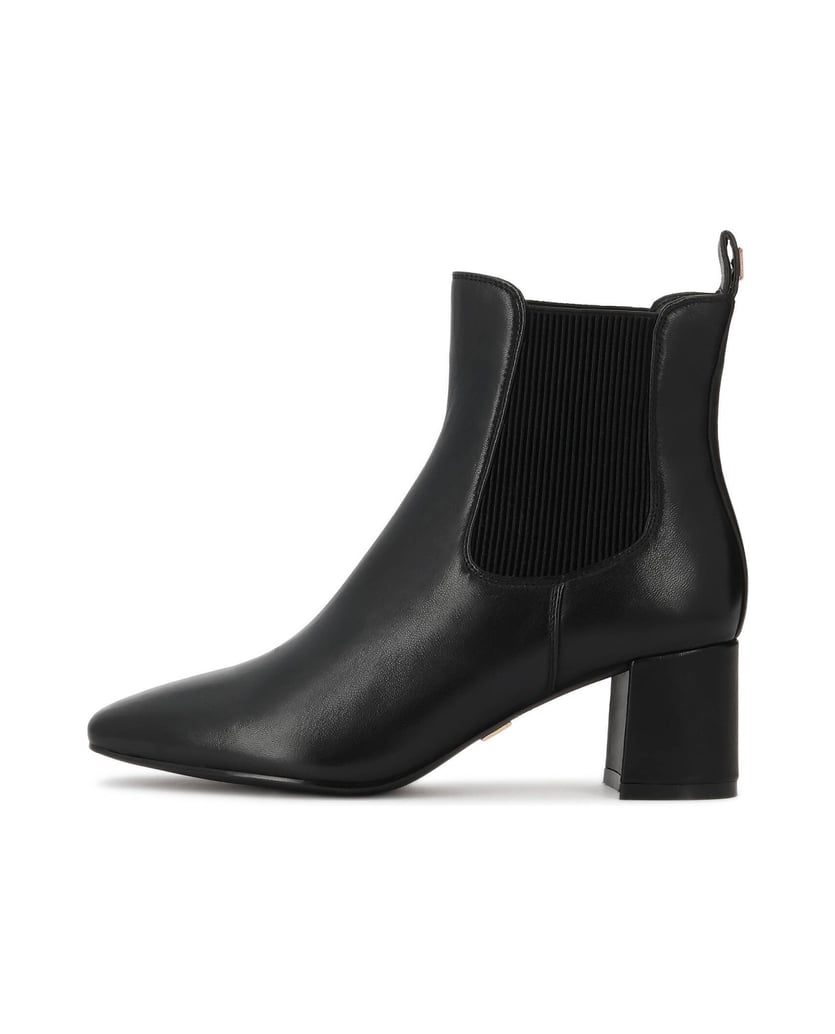 Kazar-Slip-on-booties-with-straight-nose-and-elastic-inserts-čierna