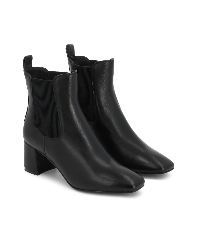 Kazar-Slip-on-booties-with-straight-nose-and-elastic-inserts-čierna