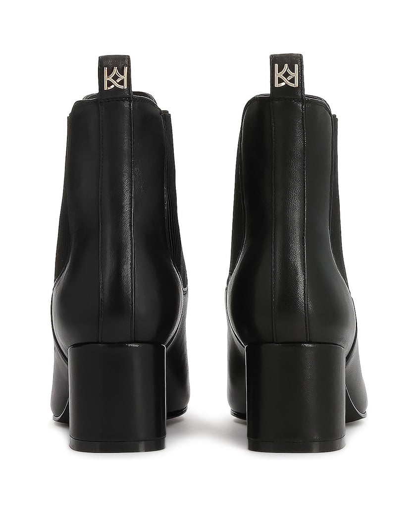 Kazar-Slip-on-booties-with-straight-nose-and-elastic-inserts-čierna
