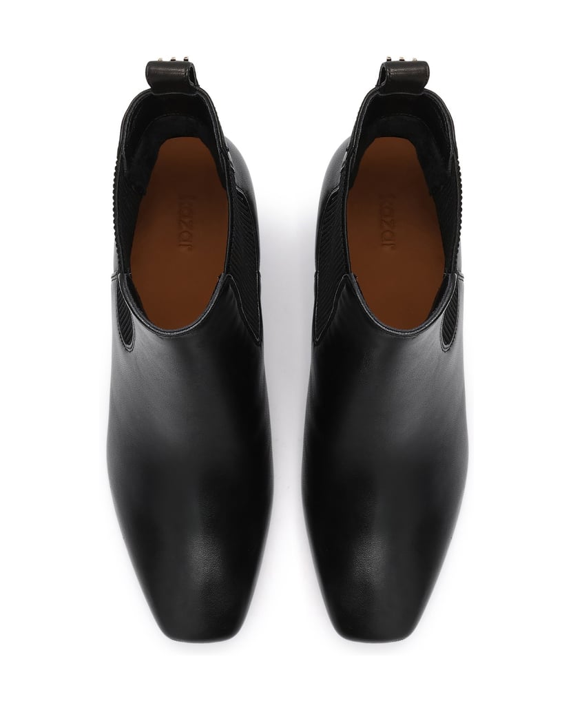 Kazar-Slip-on-booties-with-straight-nose-and-elastic-inserts-čierna