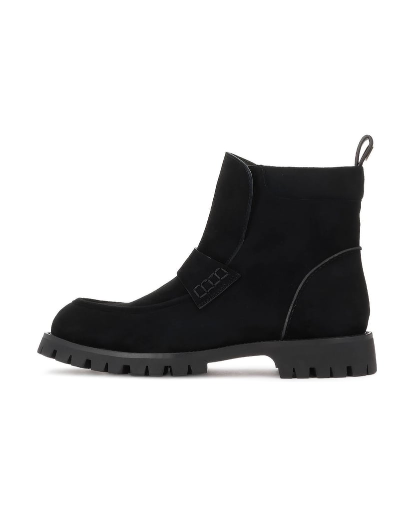 Kazar-Black-suede-booties-on-a-trapper-sole-černá